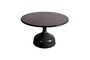 Cane-Line Glaze Couchtisch groß - Gestell mit Tischplatte ø70-Lava Grey-Black Glazed Lava Stone