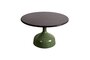 Cane-Line Glaze Couchtisch groß - Gestell mit Tischplatte ø70-Olive Green-Black Glazed Lava Stone