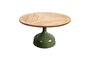 Cane-Line Glaze Couchtisch groß - Gestell mit Tischplatte ø70-Olive Green-Teak, Geometric