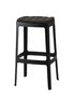 Cane-Line Cut Barhocker, hoch-Black, Aluminium-Cane-line Focus, Dark Grey