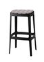 Cane-Line Cut Barhocker, hoch-Black, Aluminium-Cane-line Focus, Light Grey