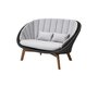 Cane-line Peacock 2-Sitzer sofa, Cane-line Soft Rope (5558)-Cane-line Soft Rope m/Teak, Dark Grey-Cane-line Natté, Light Grey