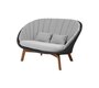 Cane-line Peacock 2-Sitzer sofa, Cane-line Soft Rope (5558)-Cane-line Soft Rope m/Teak, Dark Grey-Cane-line Focus, Light Grey
