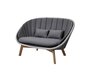 Cane-line Peacock 2-Sitzer sofa, Cane-line Soft Rope (5558)-Cane-line Weave, Grey/light grey-Cane-line Natté, Grey