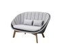 Cane-line Peacock 2-Sitzer sofa, Cane-line Soft Rope (5558)-Cane-line Weave, Grey/light grey-Cane-line Natté, Light Grey