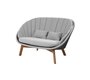 Cane-line Peacock 2-Sitzer sofa, Cane-line Soft Rope (5558)-Cane-line Weave, Grey/light grey-Cane-line Focus, Light Grey