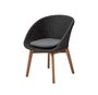Cane-Line Soft Rope Peacock Stuhl (5454)-Cane-line Soft Rope, Dark grey, teak legs-Cane-line Natté, Grey
