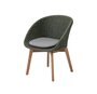 Cane-Line Soft Rope Peacock Stuhl (5454)-Cane-line Soft Rope, Dark green, teak legs-Cane-line Natté, Grey