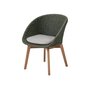 Cane-Line Soft Rope Peacock Stuhl (5454)-Cane-line Soft Rope, Dark green, teak legs-Cane-line Focus, Light grey