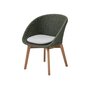 Cane-Line Soft Rope Peacock Stuhl (5454)-Cane-line Soft Rope, Dark green, teak legs-Cane-line Natté, Light grey