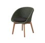 Cane-Line Soft Rope Peacock Stuhl (5454)-Cane-line Soft Rope, Dark green, teak legs-Cane-line Focus, Dark grey