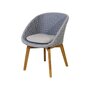 Cane-Line Soft Rope Peacock Stuhl (5454)-Cane-line Soft Rope, Light grey, teak legs-Cane-line Focus, Light grey