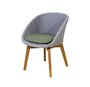 Cane-Line Soft Rope Peacock Stuhl (5454)-Cane-line Soft Rope, Light grey, teak legs-Cane-line Link, Dark green