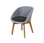 Cane-Line Soft Rope Peacock Stuhl (5454)-Cane-line Soft Rope, Light grey, teak legs-Cane-line Focus, Dark grey