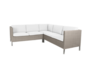 Cane-Line Connect dining lounge 20 - Lounge Ecksofa - Taupe, Cane-line Weave	- White
