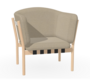 Ton Lounge Sessel Dowel - Natural - Fargo 927 - Grain Gris 01 - Black