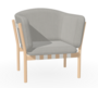Ton Lounge Sessel Dowel - Natural - Jim 828 - Grain Gris 01 - Grey