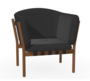 Ton Lounge Sessel Dowel - Nougat (B114) - Fargo 990 - Grain Negro 90 - Black