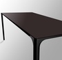 Arper Nuur 160 x 79 cm Gestell Schwarz Tisch-Dunkelgrau