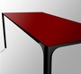 Arper Nuur 120 x 79 cm Gestell Schwarz Tisch-Bordeauxrot