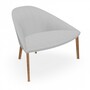 Arper Colina M Holzgestell Sessel - Hellgrau / Teak