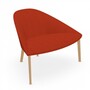 Arper Colina M Holzgestell Sessel - Rot / Eiche gebleicht
