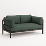 TIPTOE EASY SOFA – 2 SEATS - GRAPHITE BLACK - FOREST GREEN