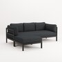 EASY CORNER SOFA – 3 TO 4 SEATS - GRAPHITE BLACK - SLATE GREY