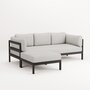 EASY CORNER SOFA – 3 TO 4 SEATS - GRAPHITE BLACK - HEATHER GREY