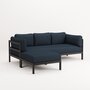 EASY CORNER SOFA – 3 TO 4 SEATS - GRAPHITE BLACK - MIDNIGHT BLUE