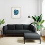 EASY CORNER SOFA – 3 TO 4 SEATS - GRAPHITE BLACK - SLATE GREY