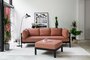 EASY OTTOMAN – CORNER UNIT - GRAPHITE BLACK - VINTAGE PINK