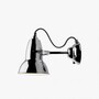 Anglepoise Original 1227 Wall Light - Bright Chrome with White/Black Cable Braid