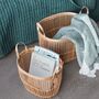 Huebsch Korb m Henkel rund Bambus natur 2er Set