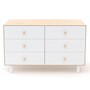 Oeuf 6 Drawer Dresser - Fawn - White/Birch