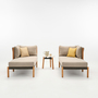 Vincent Sheppard Lento Chaise Lounge Left Quick Ship Set von Vincent Sheppard Stein