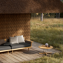 Carl Hansen & Søn Outdoor Sofamodul E500 Embrace von Carl Hansen & Søn Schwarz Panama Hollin