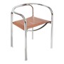 Tecta Tecta Split Chair Leder Cognac, Ohne, Stahlrohr verchromt