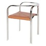 Tecta Tecta Split Chair Leder Cognac, Ohne, Stahlrohr verchromt