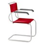 Tecta Tecta D40 Stühle Bauhaus-Gurt Rot, Buche Schwarz, Stahlrohr Vernickelt, Ohne