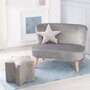 Roba Bundle Lil Sofa Inkl Kindersofa Sternenhocker & Dekokissen Stern - Silbergrau