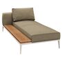 Gloster Gloster Grid Chaise Unit Teak - Outdoor Liegestuhl Element aus Teakholz Bone, Heritage Ashe, Liegestuhl Element aus Teakholz Rechts