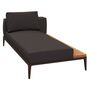 Gloster Gloster Grid Chaise Unit Teak - Outdoor Liegestuhl Element aus Teakholz Java, Ground Charcoal, Liegestuhl Element aus Teakholz Links