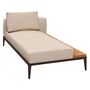Gloster Gloster Grid Chaise Unit Teak - Outdoor Liegestuhl Element aus Teakholz Java, Ground Sand, Liegestuhl Element aus Teakholz Links