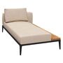 Gloster Gloster Grid Chaise Unit Teak - Outdoor Liegestuhl Element aus Teakholz Meteor, Ground Sand, Liegestuhl Element aus Teakholz Links
