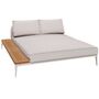 Gloster Gloster Grid Chill Chaise Element Teak - Outdoor Chill Liegestuhl Element aus Teakholz Bone, Ground Beach, Chill Liegestuhl Element aus Teakholz Rechts