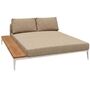 Gloster Gloster Grid Chill Chaise Element Teak - Outdoor Chill Liegestuhl Element aus Teakholz Bone, Ground Sand, Chill Liegestuhl Element aus Teakholz Rechts