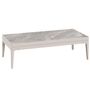 Gloster Grid Small Coffee Table Ceramic - Outdoor Kleiner Couchtisch aus Keramik Bone / Grigio Ceramic