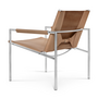 Pastoe SZ02 Armchair Sattelleder Natur, Chrom gebürstet